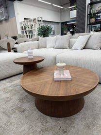 זוג שולחנות סלון אגוז